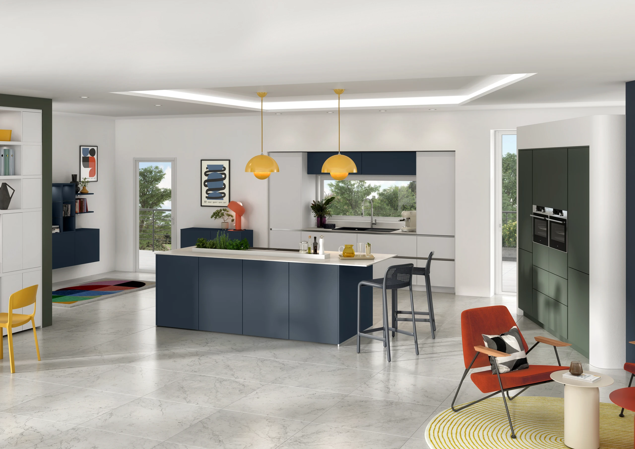 Divine Fjord blue lacquer finish detail